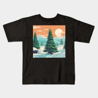 Ykomow Christmas Trees Womens Holiday Pine Tree Xmas Graphic Tees Christmas Family Kids T-Shirt